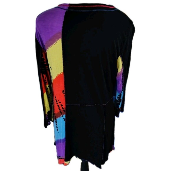 Parsley & Sage Tunic Shirt Size M Asymmetrical Hem Jersey Knit Artsy Rayon - Picture 5 of 8